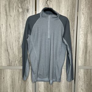 Patagonia Base layer Top Size L High Neck Quarter Zip Outdoor Hiking Gray